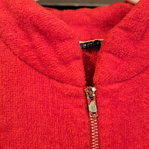 Vintage Gertrude Davenport New York Small Red Terry Cloth Robe Dress w/Pockets - Picture 11 of 16